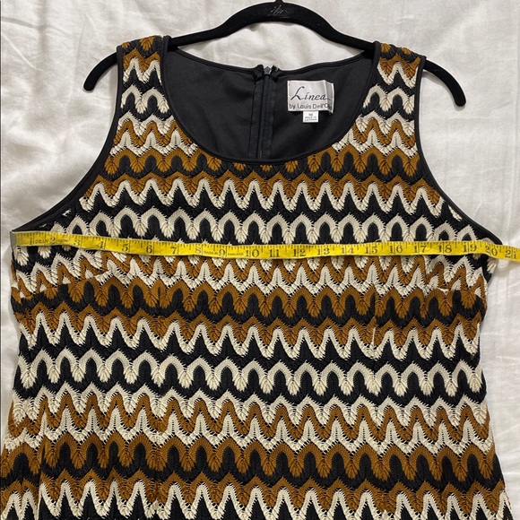 Linea Zigzag Pattern Maxi Dress in Brown Black and Cream - Picture 3 of 7